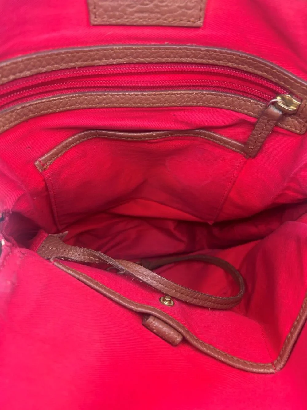 Dooney & Bourke Tan Pebble Leather Backpack Project Bag AS IS